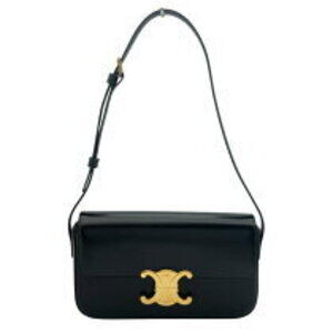 Celine Claude Shoulder Bag black shiny calfskin